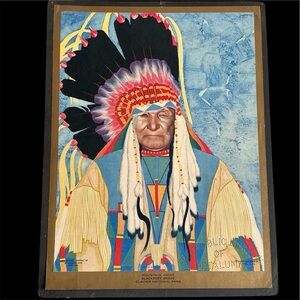 Mountain Chief Blackfeet Brave Glacier National Park Print by W. Langdon Kihn